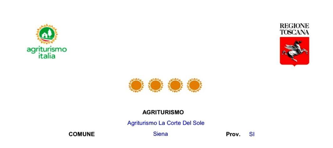 Agriturismo La Corte Del Sole Siena Eksteriør billede
